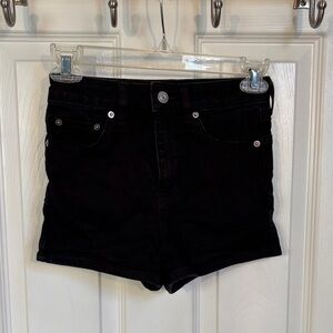 ASOS Black High-Waist Denim Shorts